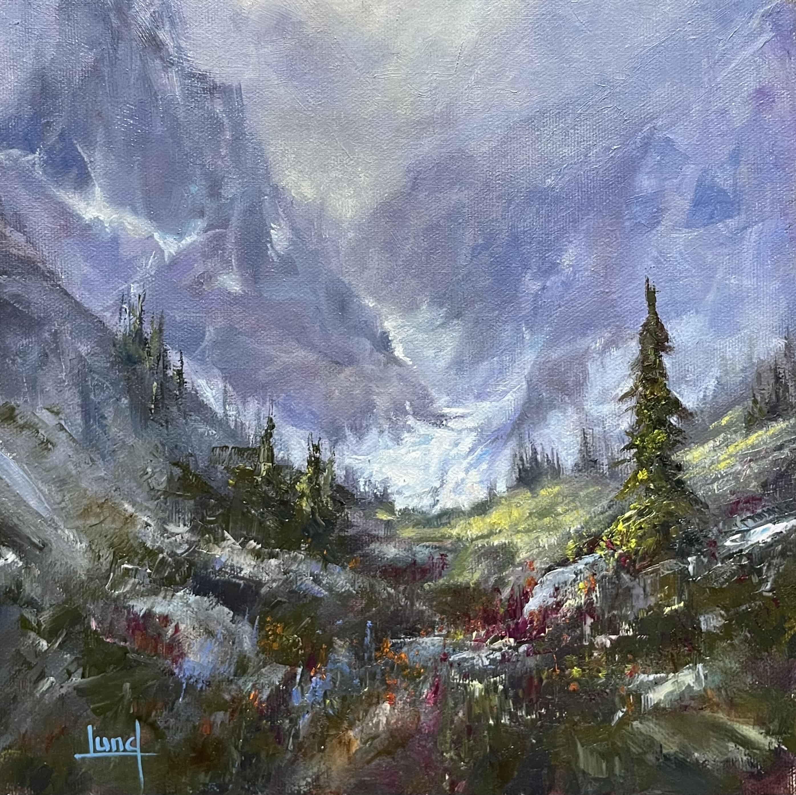 "Alpine Flowers"  | Vibrant Landscape Painting by Wilderness & Adventure Artist, Debbie Lund