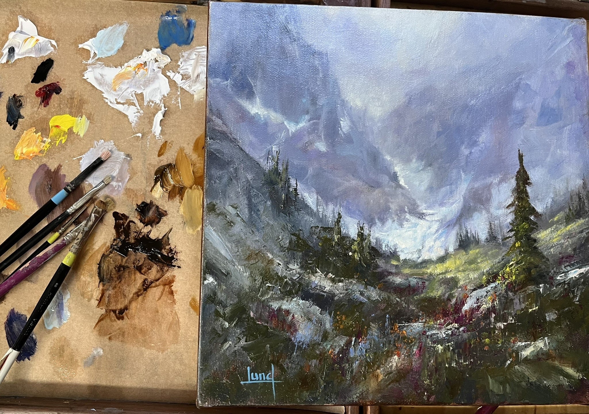 "Alpine Flowers"  | Vibrant Landscape Painting by Wilderness & Adventure Artist, Debbie Lund