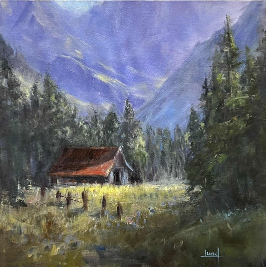 In the Shadows of Giants ~ Vibrant Landscape Oil Paintings by Wilderness & Adventure Artist Debbie Lund